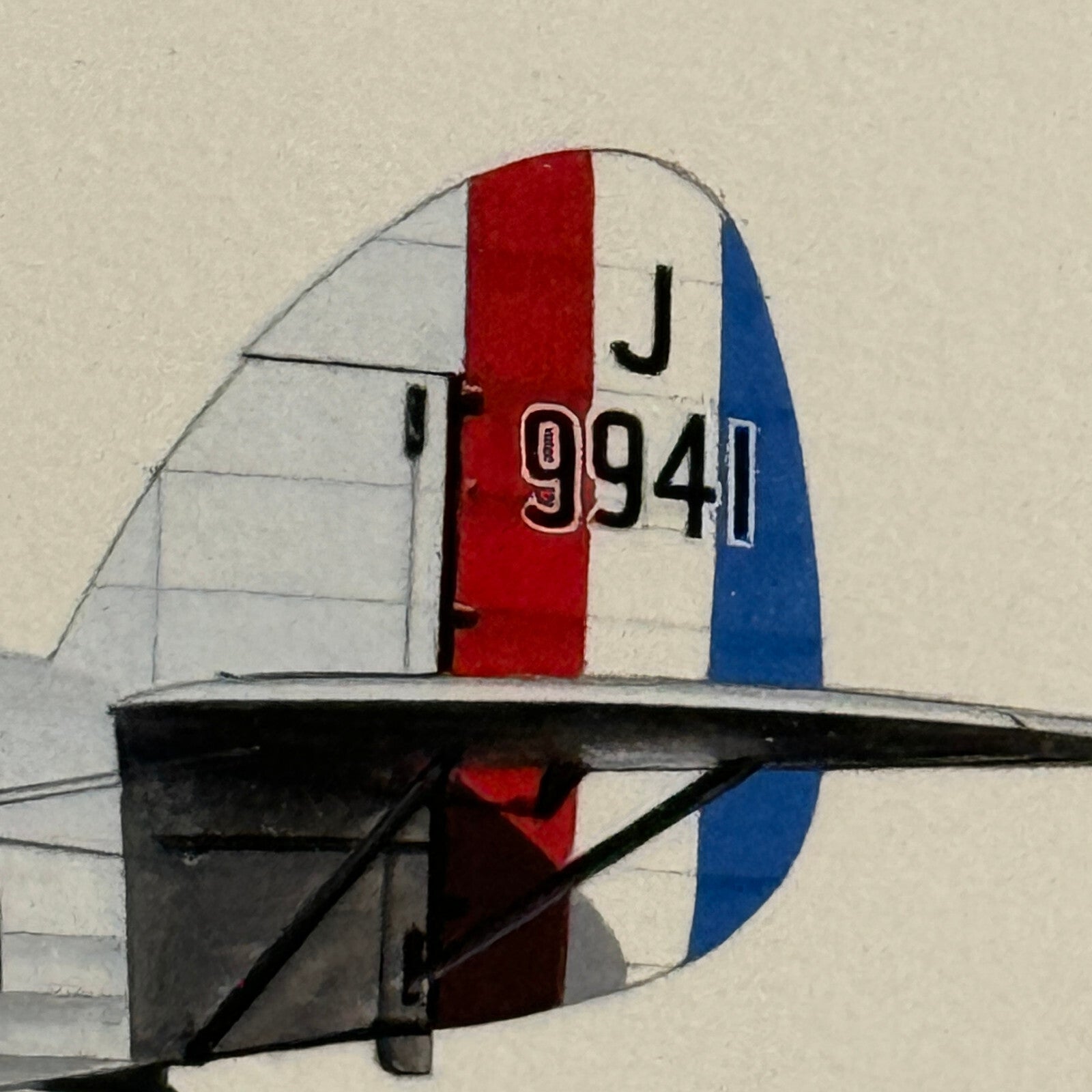 Vintage Hawker Hart Airplane Aircraft Plane Illustration Art Drawing