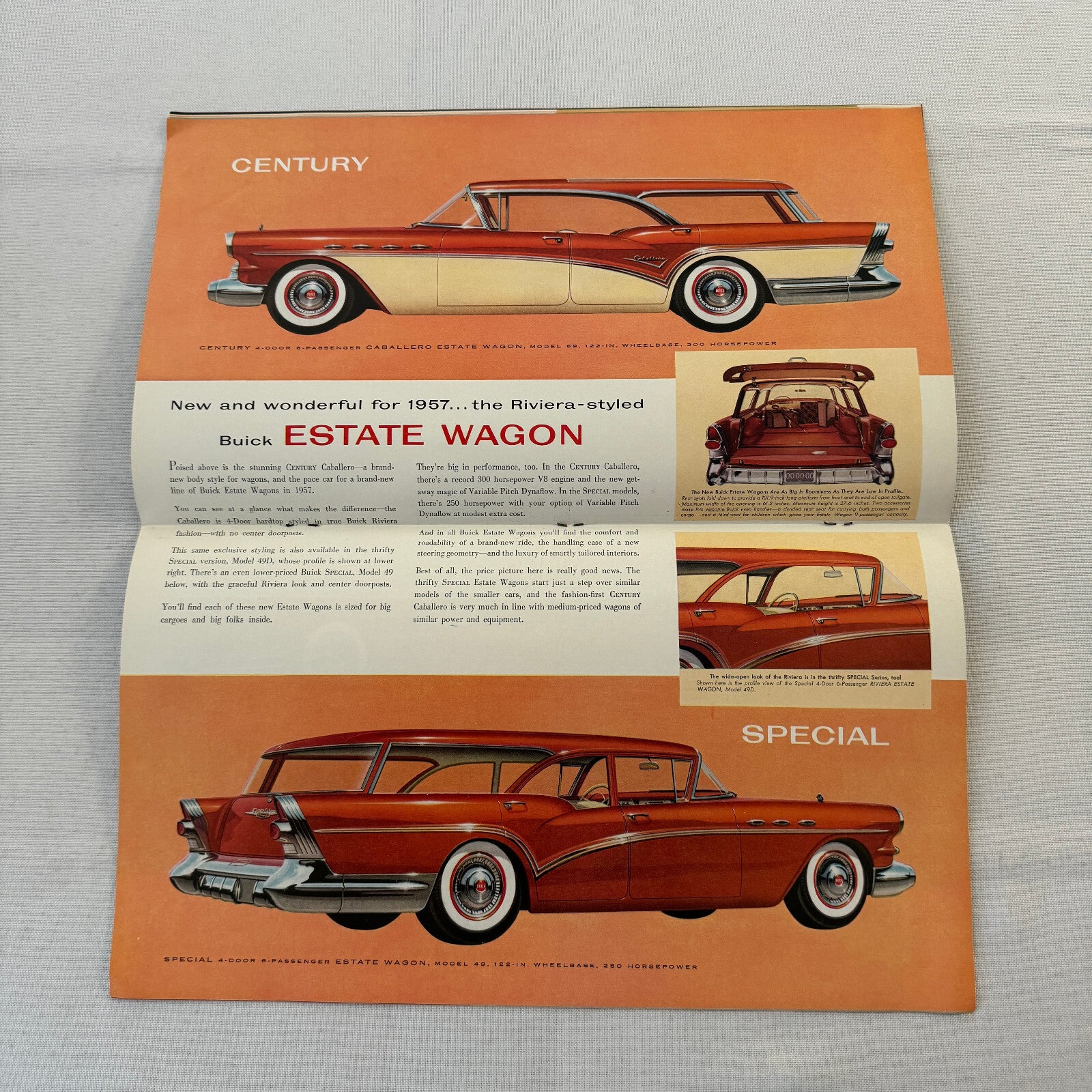 1957 Buick Car Sales Brochure Catalog Roadmaster Super Century Caballero Special