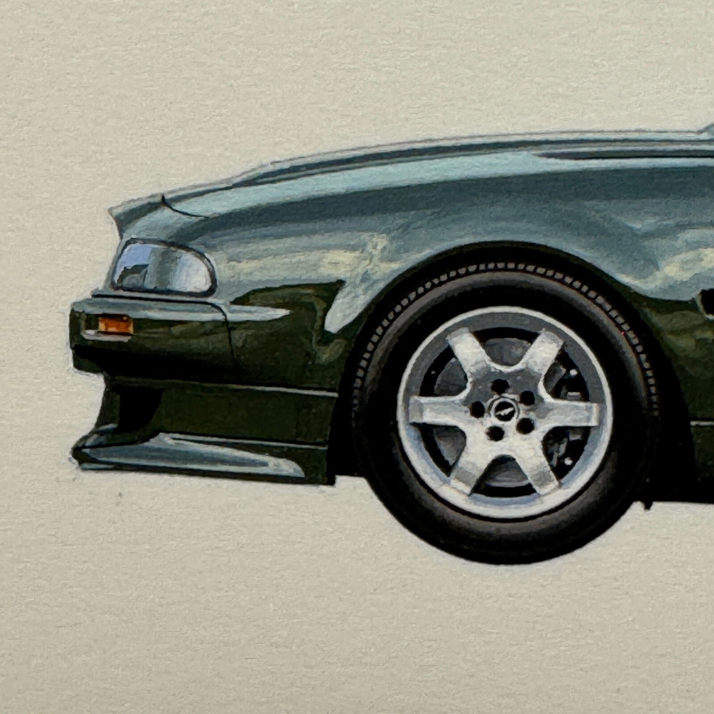 1993 Aston Martin Vantage Car Illustration Art Drawing Vintage Miniature