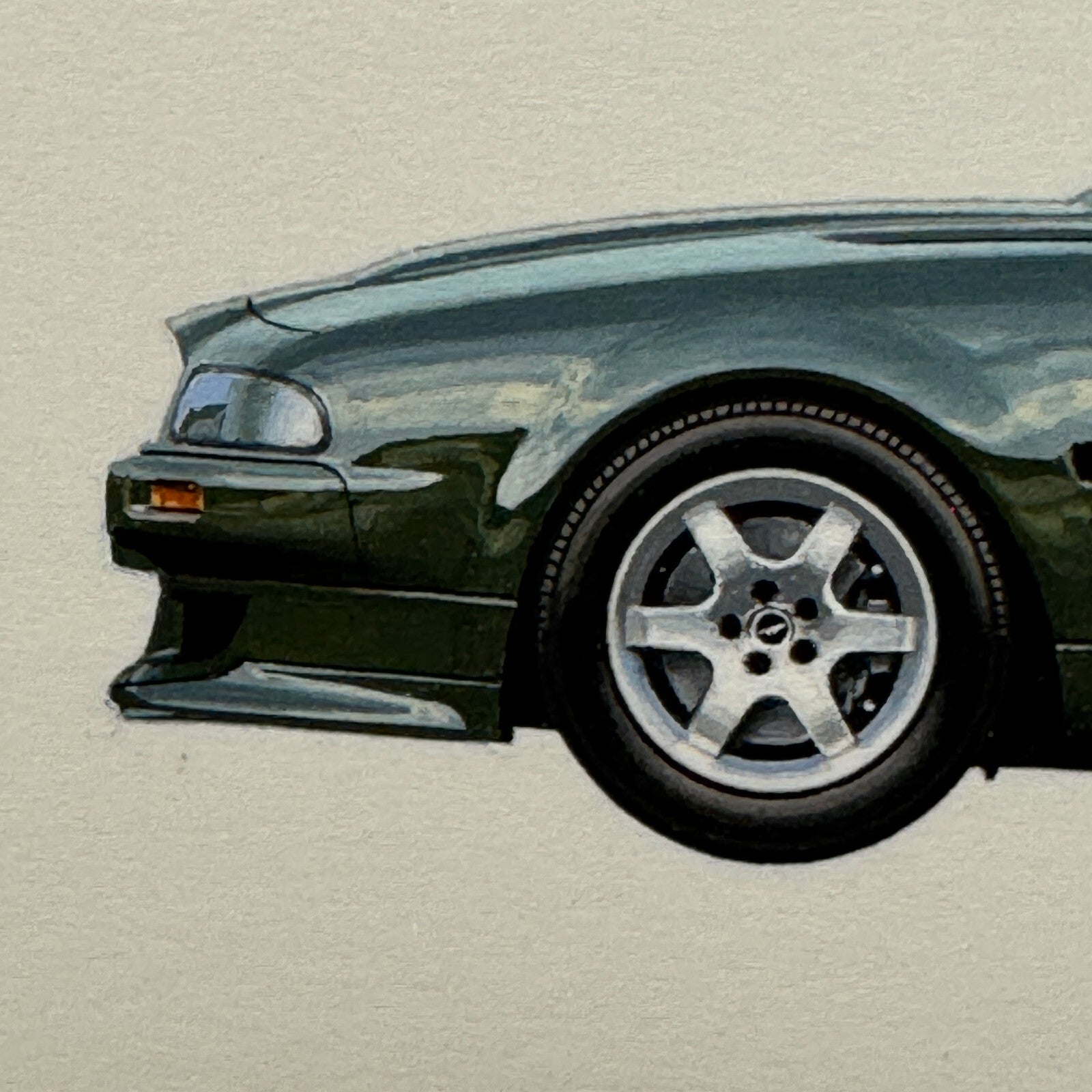 1993 Aston Martin Vantage Car Illustration Art Drawing Vintage Miniature
