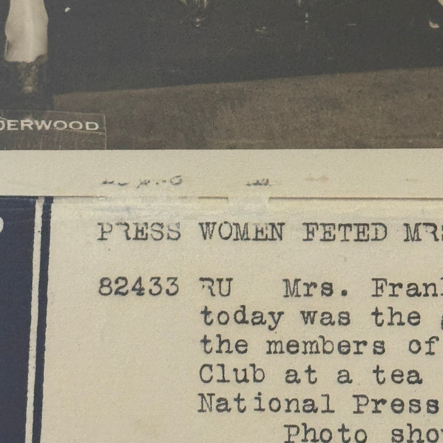 Press Photo Photograph First Lady Eleanor Roosevelt Women's Press Club 1933
