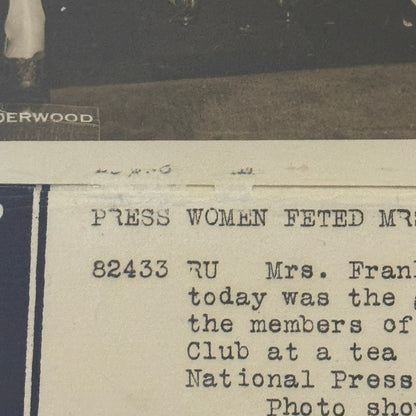 Press Photo Photograph First Lady Eleanor Roosevelt Women's Press Club 1933