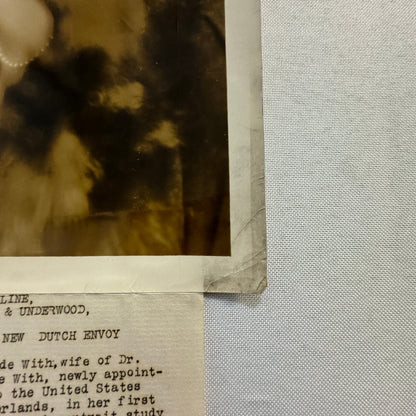 1934 Press Photo Photograph Print Wife of Dutch Envoy Diplomat Netherlands