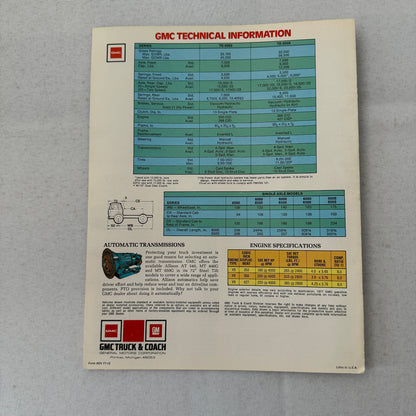 GMC Truck Sales Brochure Catalog TE-6000 T-6500 6000 6500 BBC Steel Tilt