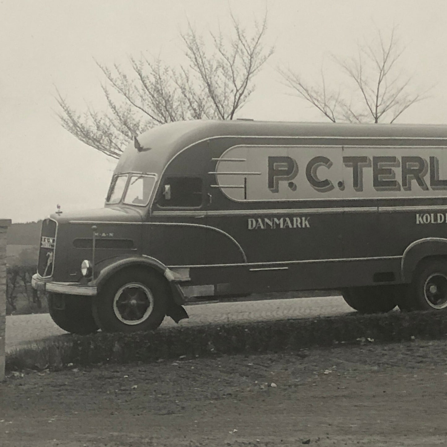 Vintage Photo Photograph of a Truck and Trailer - Denmark ? 