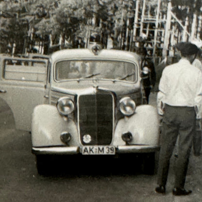 Vintage Snapshot Photo Photograph Print Mercedes Benz Car Automobile Men