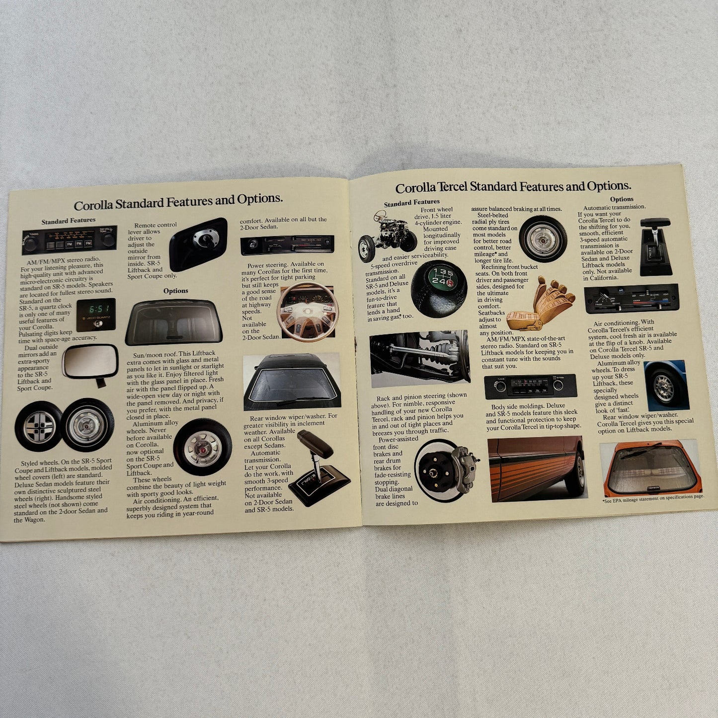 1980 Toyota Corolla Car Sales Brochure Catalog Tercel SR-5 SR5 Sport Coupe
