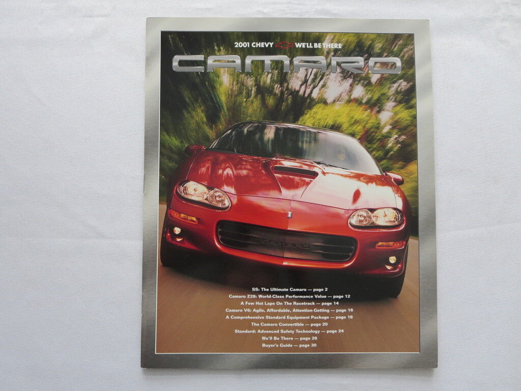 2001 Chevrolet Camaro Sales Brochure Catalog Z28 Coupe Convertible 