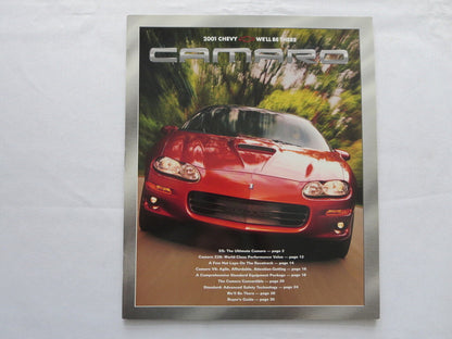 2001 Chevrolet Camaro Sales Brochure Catalog Z28 Coupe Convertible 
