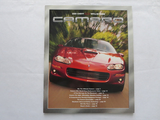 2001 Chevrolet Camaro Sales Brochure Catalog Z28 Coupe Convertible 