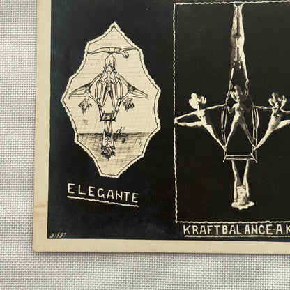 Vintage Circus Acrobat Balancing Act Postcard Post Card 5 Mickaroff German
