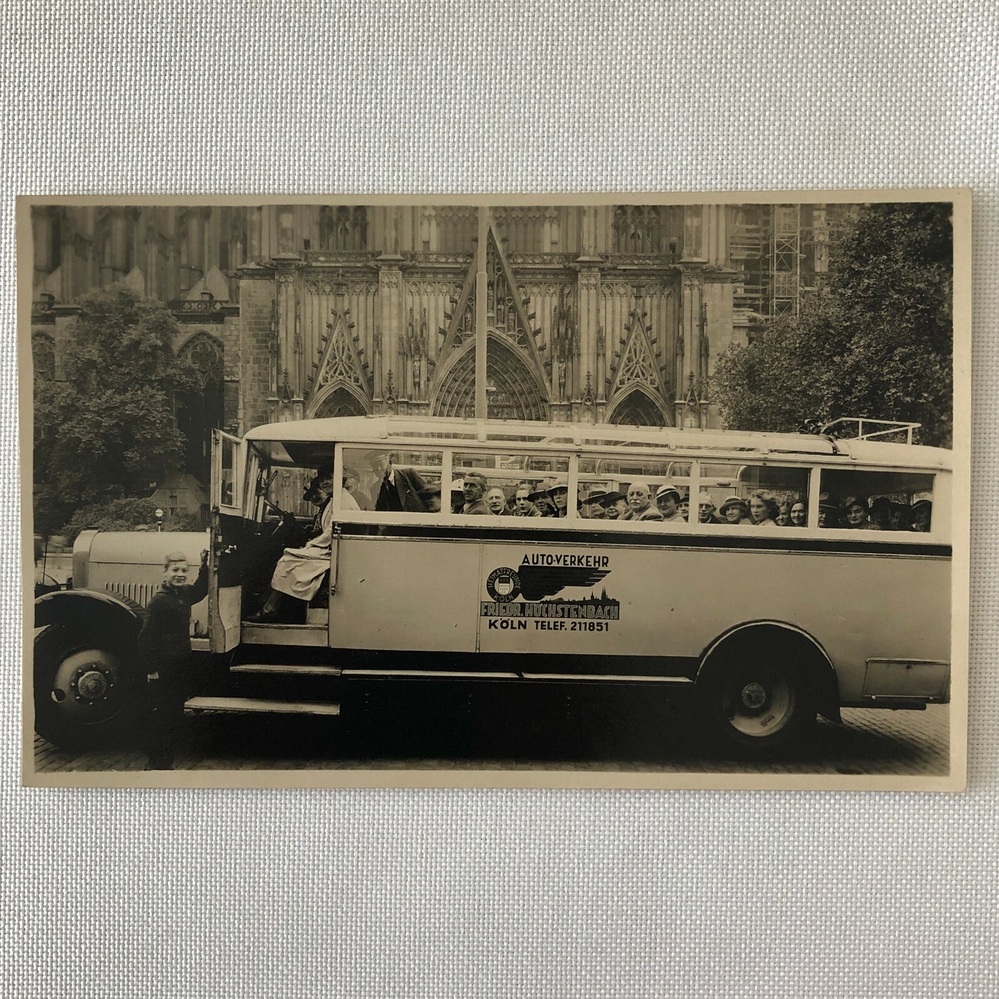 Vintage Bus Photo Photograph European Postcard Post Card 
