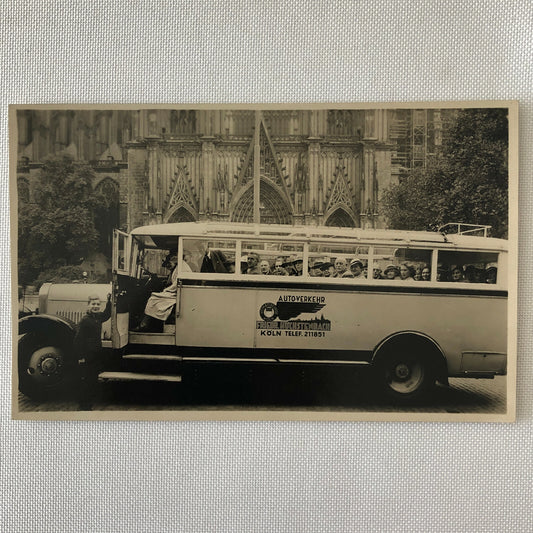 Vintage Bus Photo Photograph European Postcard Post Card 