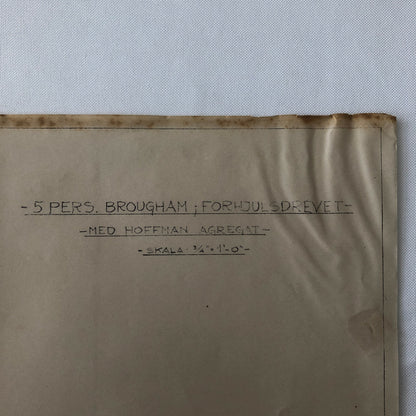 1931 Coachbuilder Car Design Blueprint Rendering Blue Print Brougham Sedan Body 