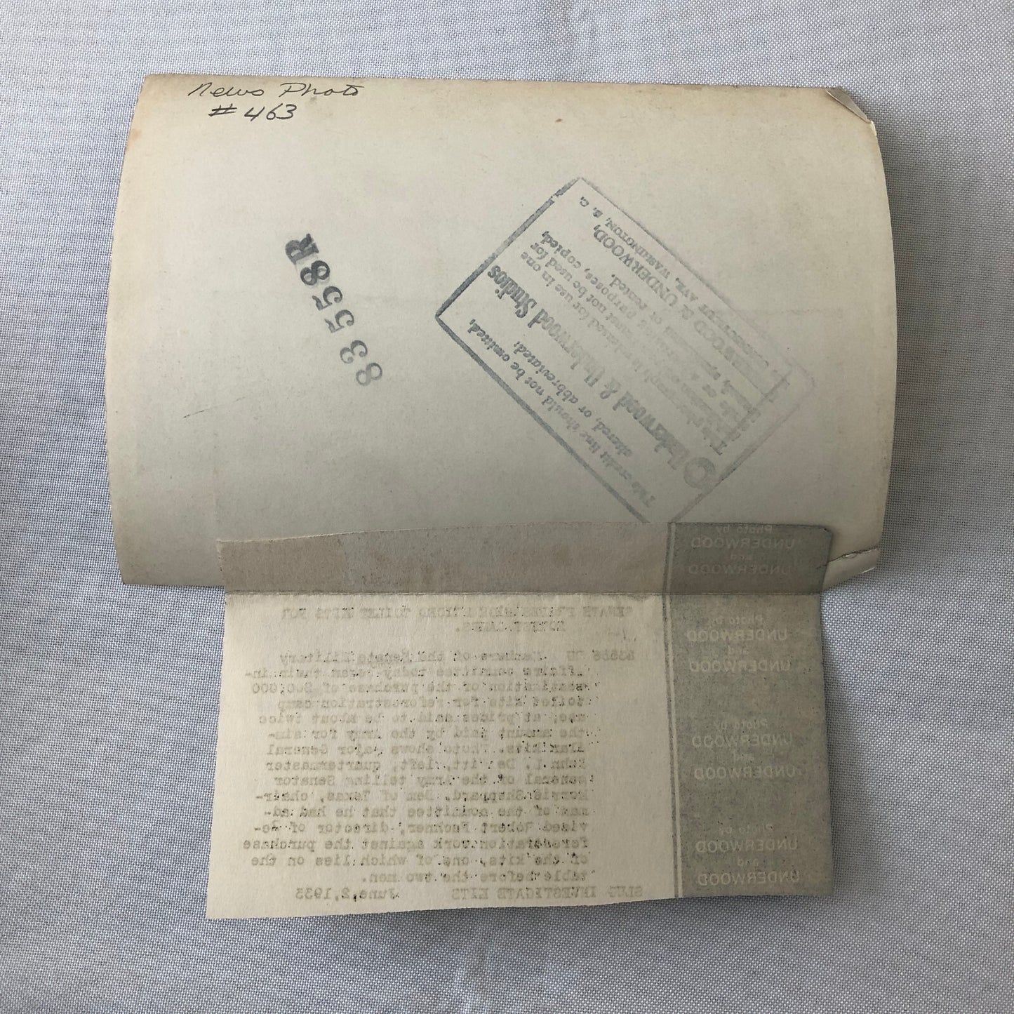 Press Photo Photograph Senate Investigation into High Price Toilet Kits 1933 2x