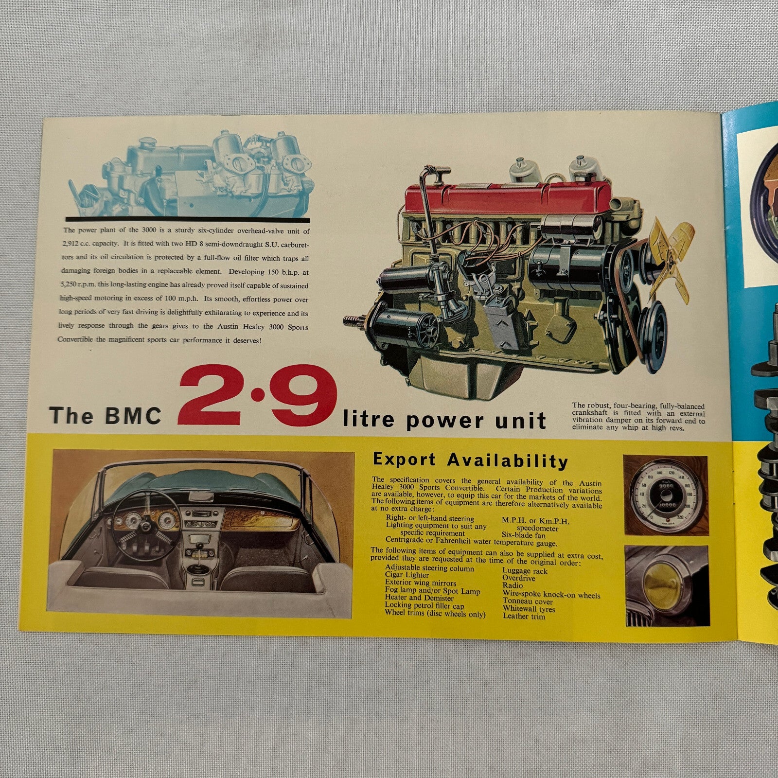 Austin Healey 3000 MK III Sports Convertible Car Sales Brochure Catalog