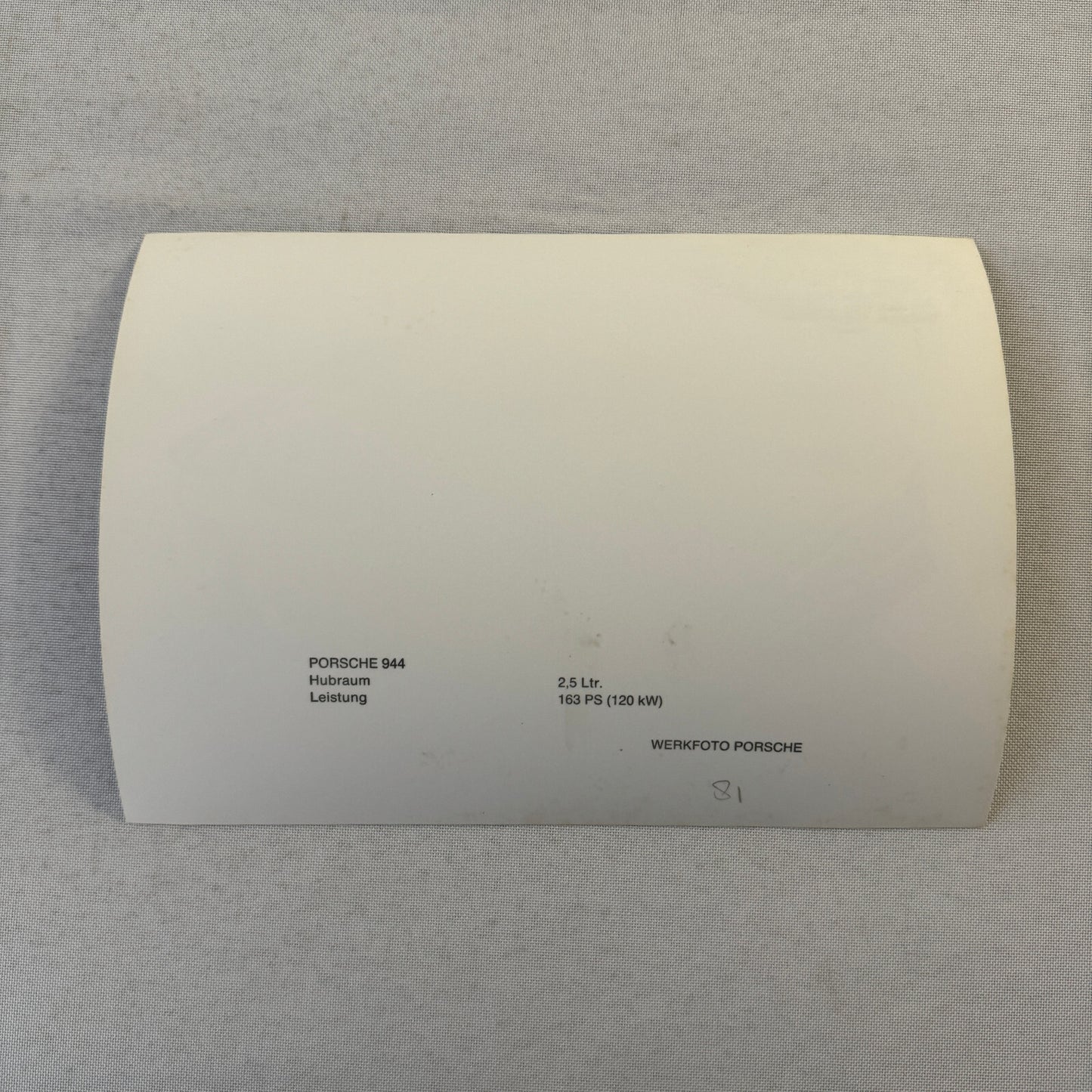 Porsche 944 Car Factory Press Photo Photograph Vintage