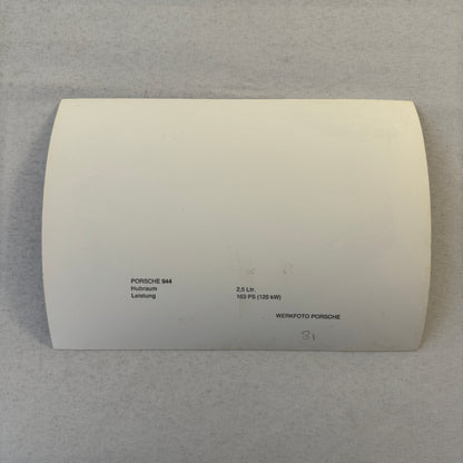 Porsche 944 Car Factory Press Photo Photograph Vintage