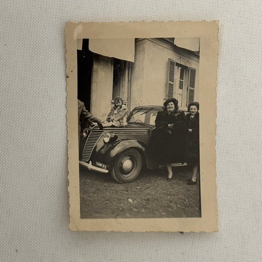 Vintage Photo Photograph Print Women Child with Automobile Car