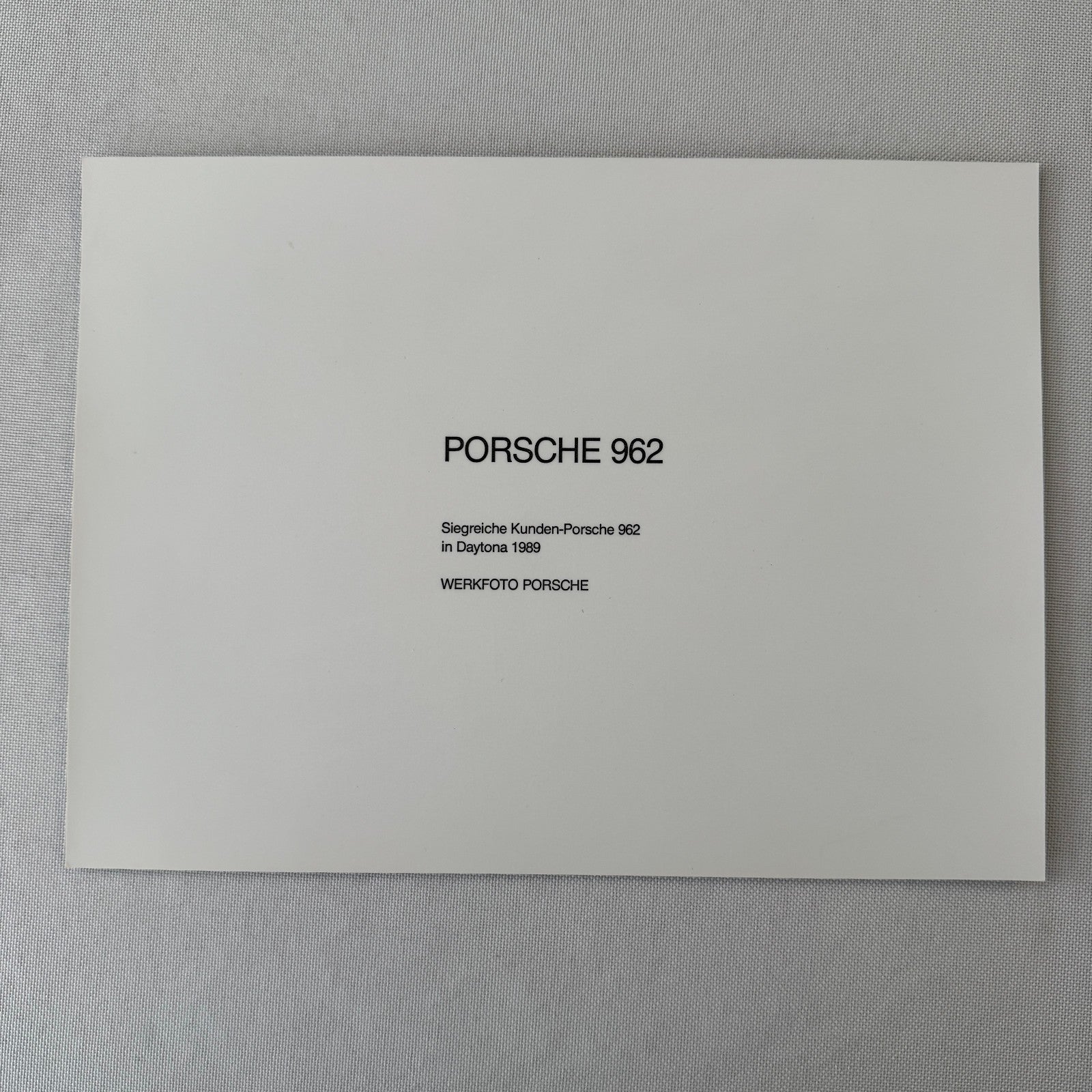 Vintage Porsche 962 Race Car Factory Press Photo Photograph Miller Racing 1989