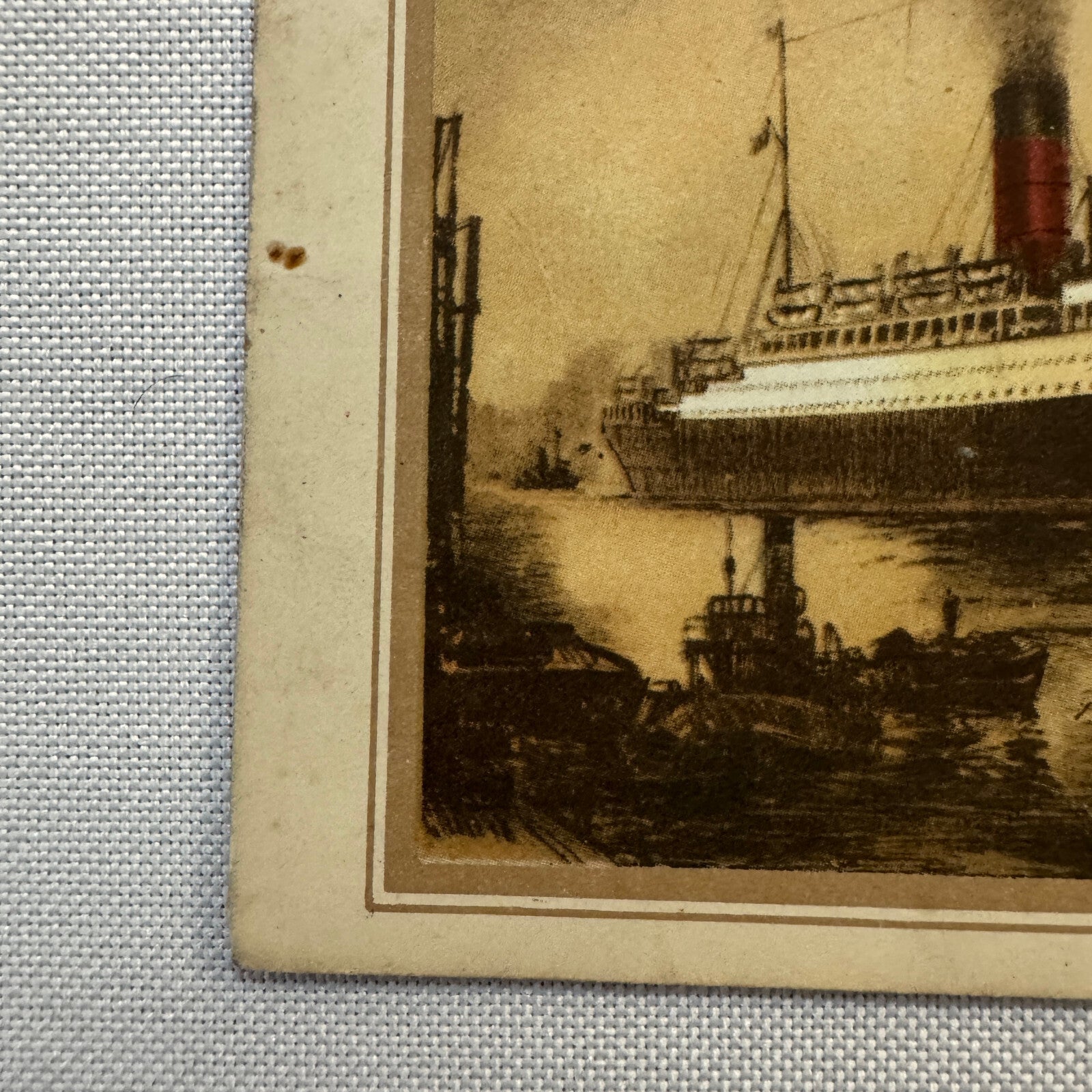 Cunard White Star Line RMS Ascania Boat Ship Vintage Card Postcard