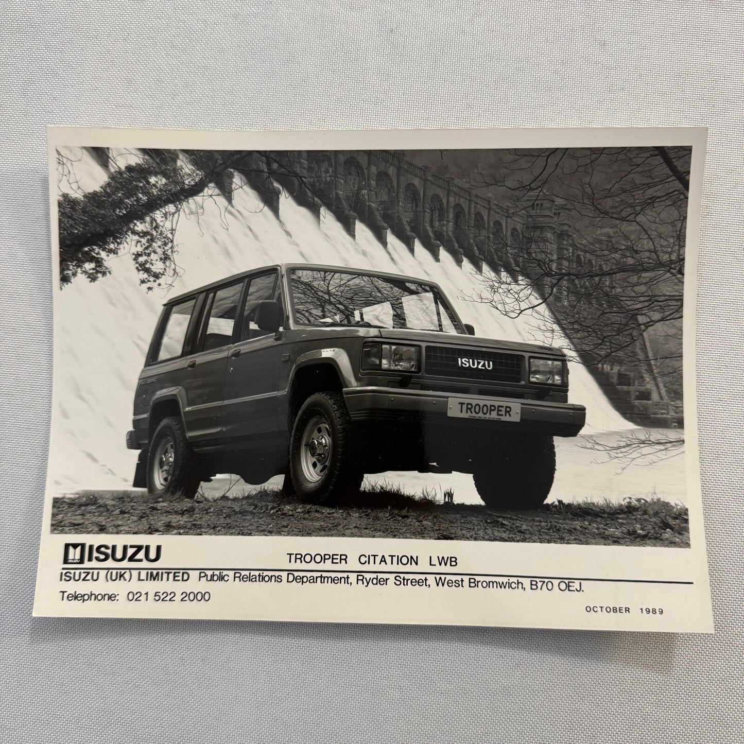 Isuzu Trooper Citation LWB Factory Press Photo Photograph Vintage 1989