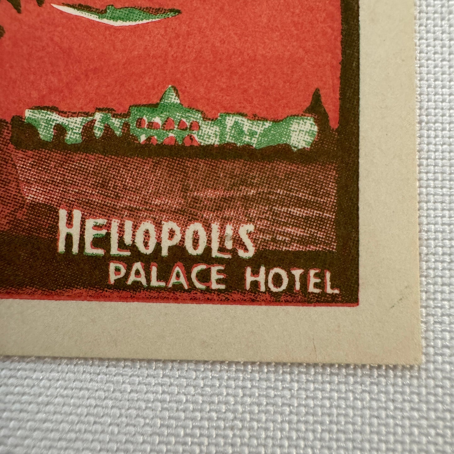 Vintage Hotel Travel Luggage Label Heliopolis Palace Hotel Cairo Egypt Egyptian