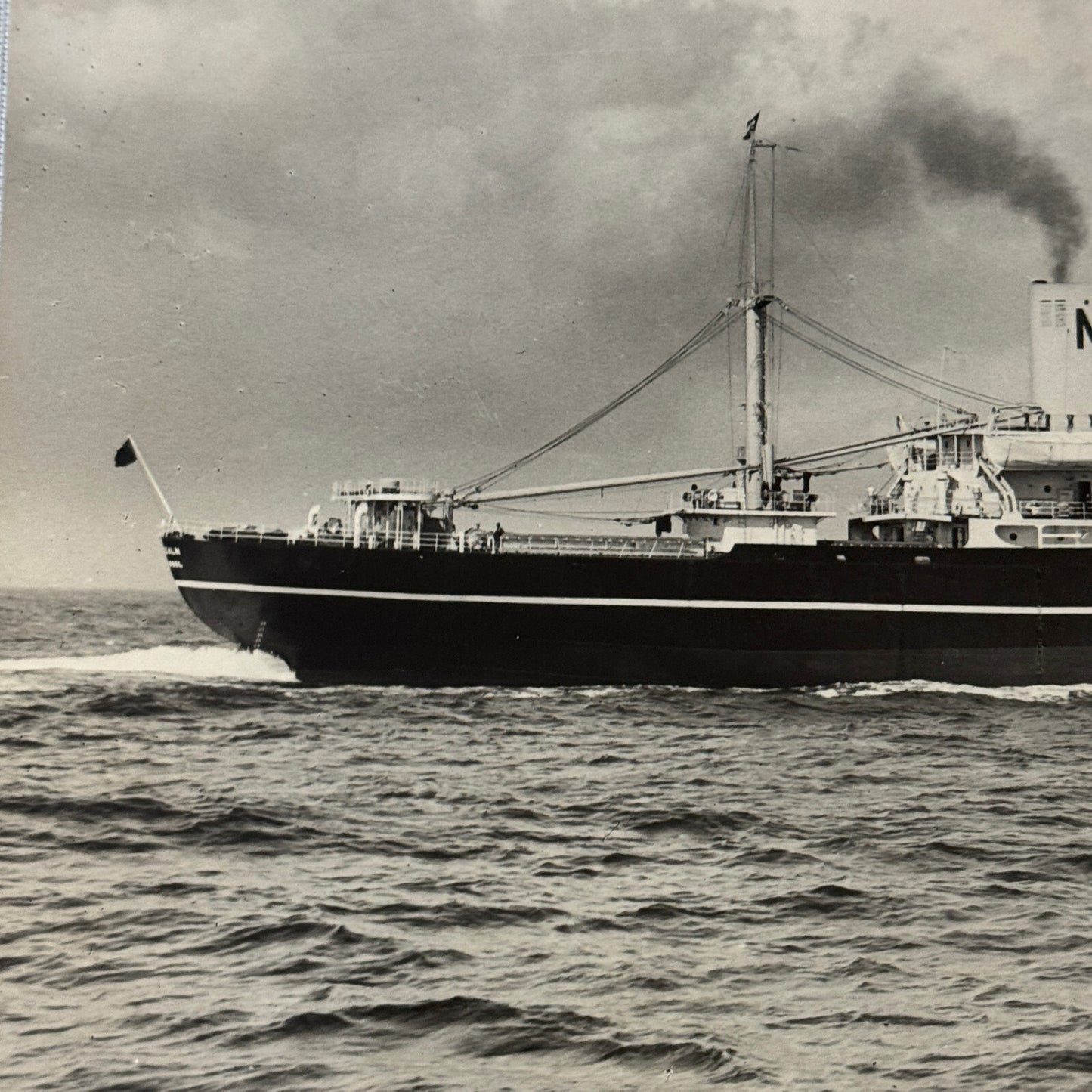 Vintage Ship Boat Photo Photograph Print Montship Lines Montcalm 1956