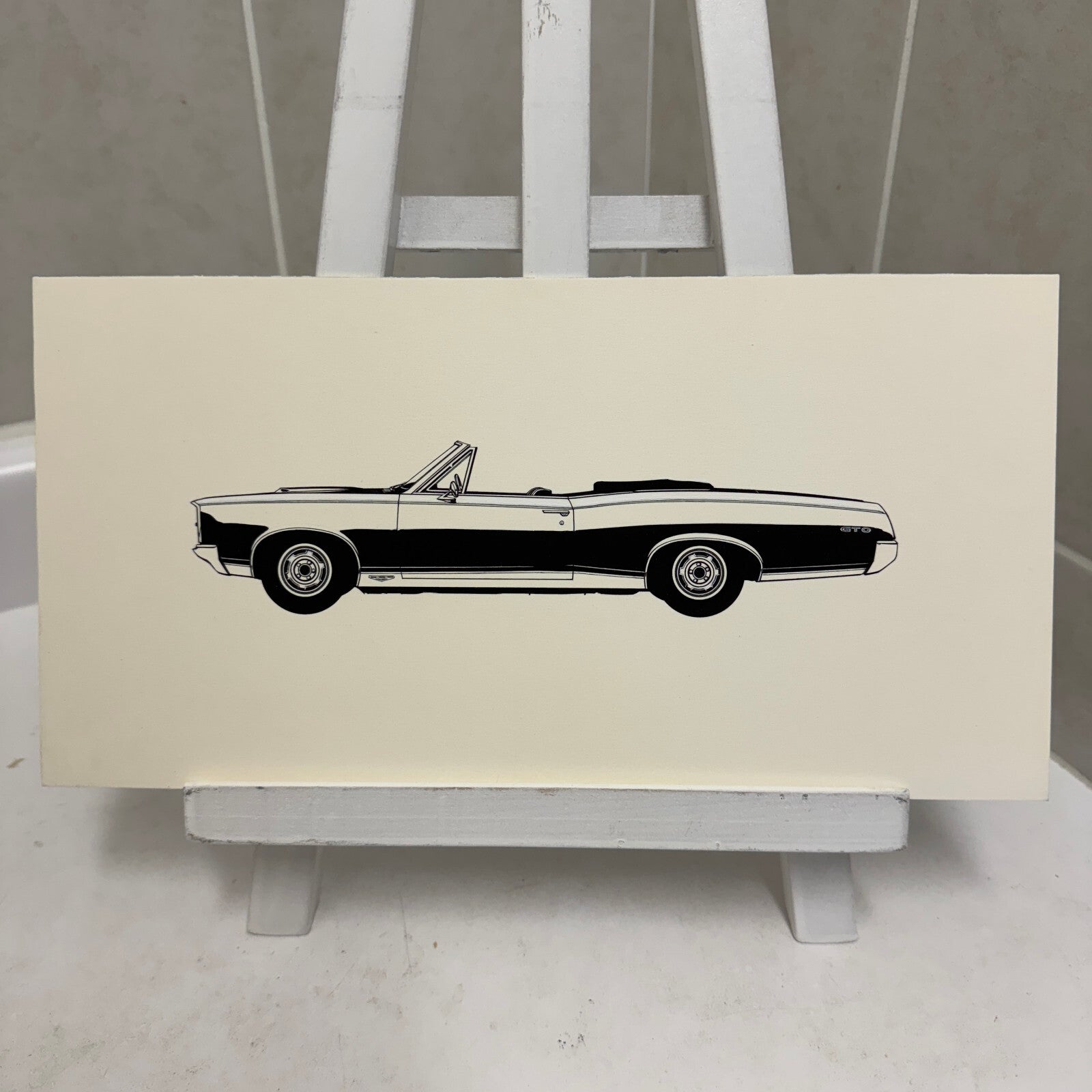 1967 Pontiac GTO Convertible Car Automobile Illustration Art Drawing Hand Drawn