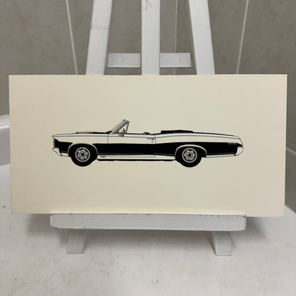 1967 Pontiac GTO Convertible Car Automobile Illustration Art Drawing Hand Drawn