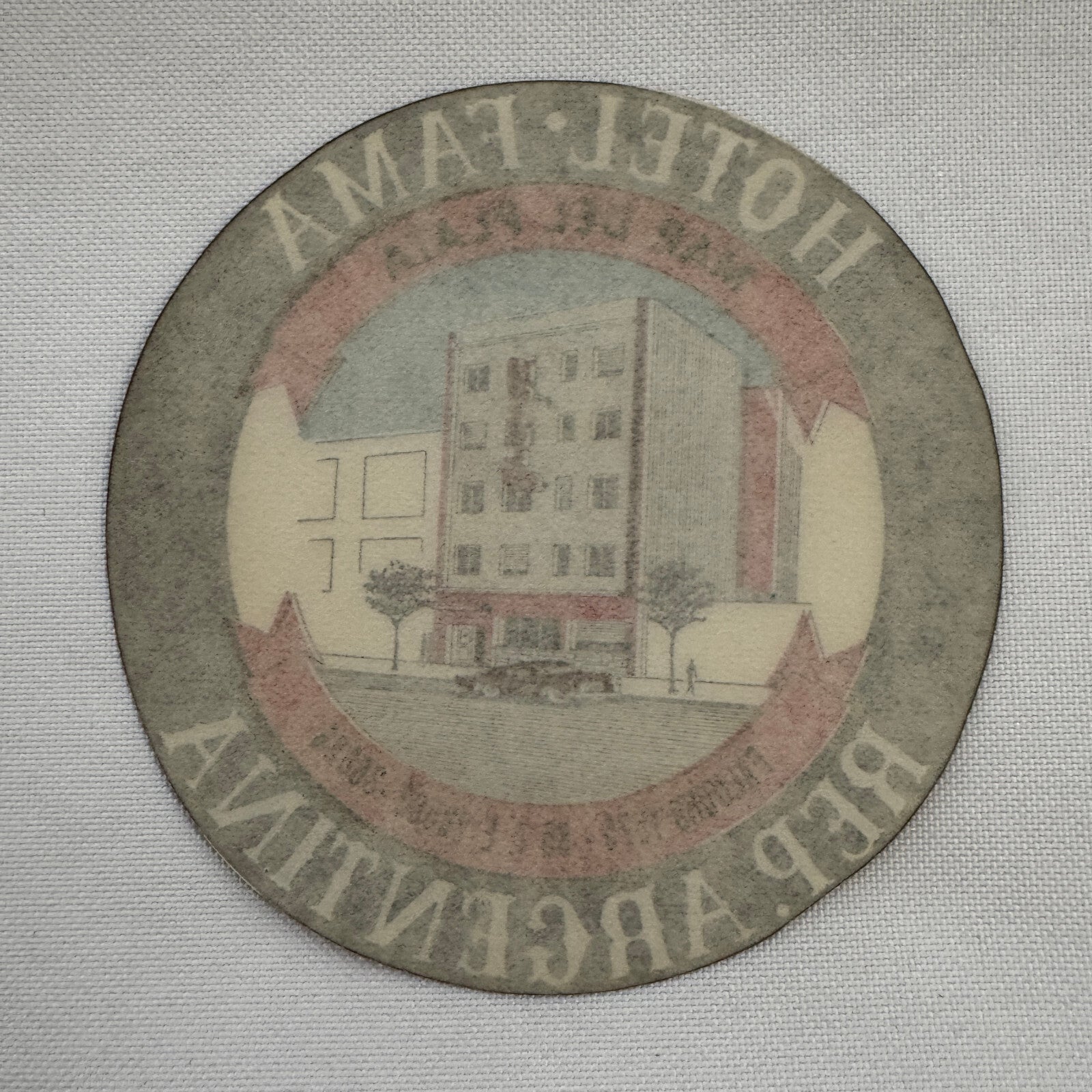 Vintage Hotel Travel Luggage Label Argentina Hotel Fama Mar Del Plata Argentine