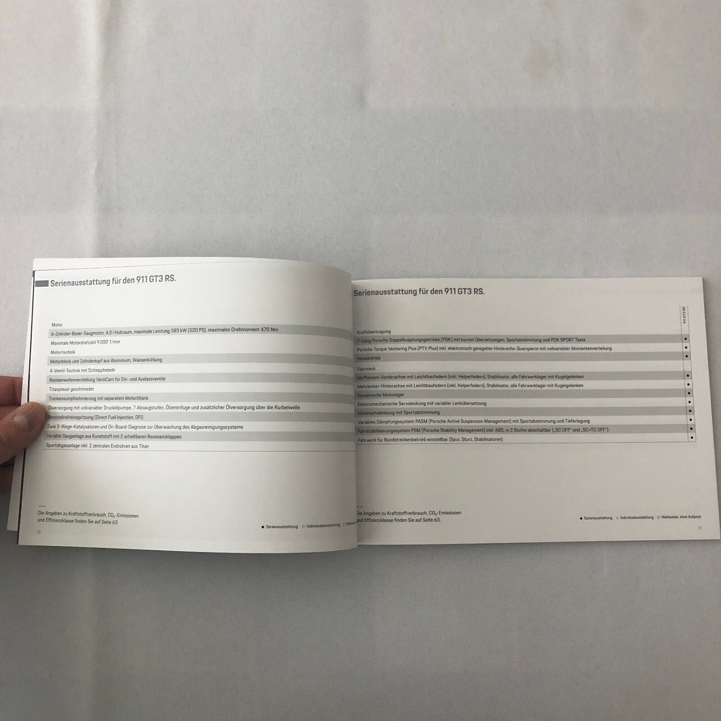 Porsche 911 GT3 RS Sales Brochure Catalog Book Porsche GT3RS GERMAN 2018