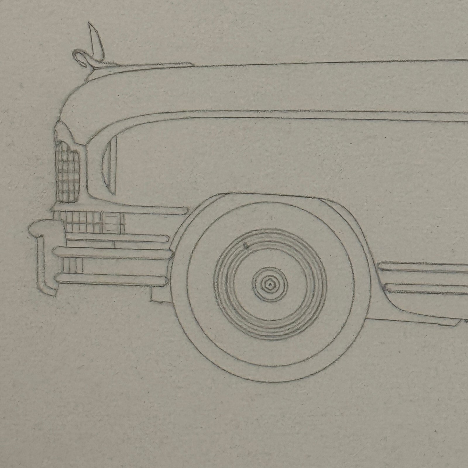 1948 Packard Custom Eight Convertible Car Illustration Art Drawing Hand Drawn