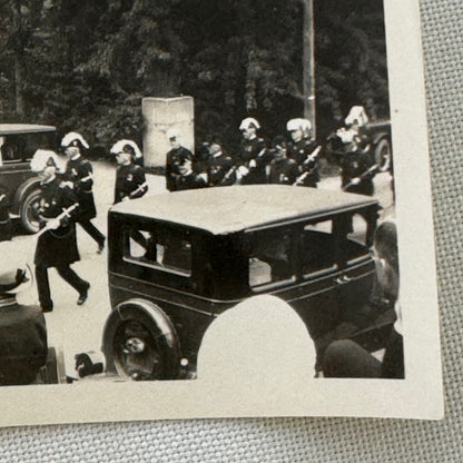 Vintage Car Photo Photograph Print People in Uniform with Automobiles Military