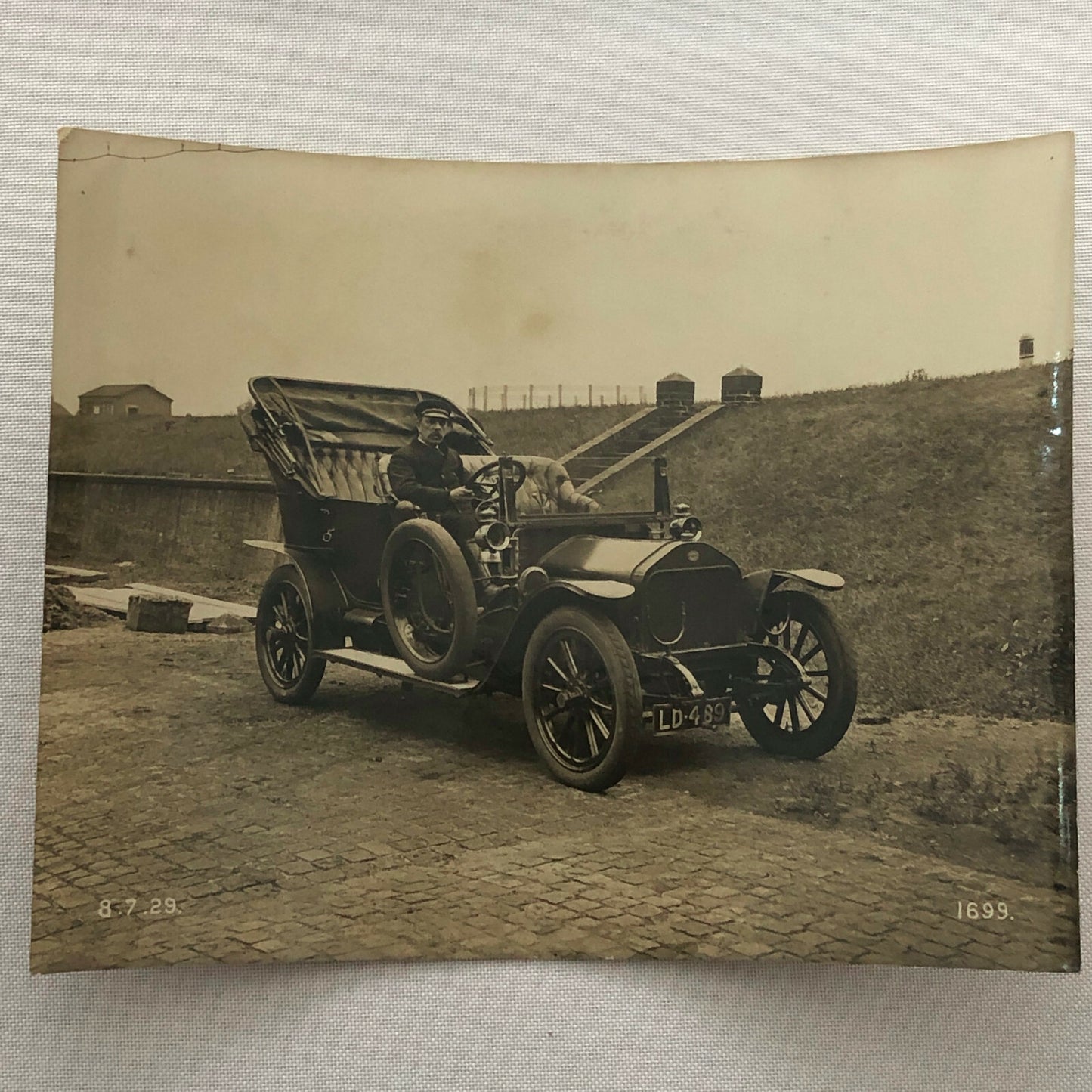 Vintage Photograph Photo Early Antique Car with Driver Chauffeur ? 
