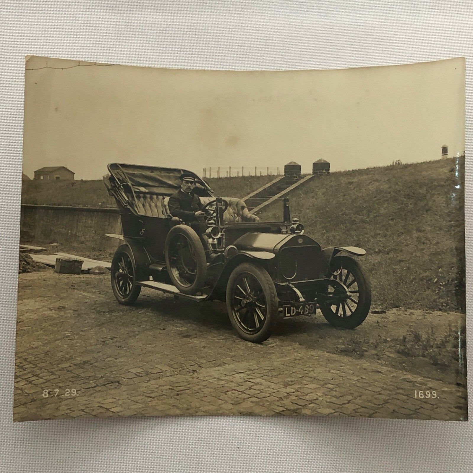 Vintage Photograph Photo Early Antique Car with Driver Chauffeur ? 