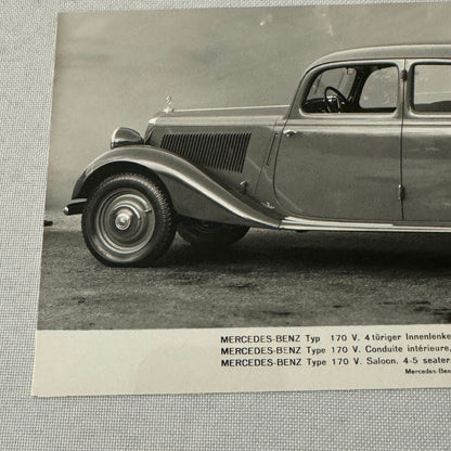Mercedes Benz Typ 170V Factory Press Photo Photograph Type 170 V