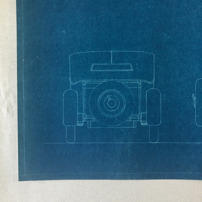 1930 Coachbuilder Car Design Blueprint Rendering Blue Print Cabriolet Body Style