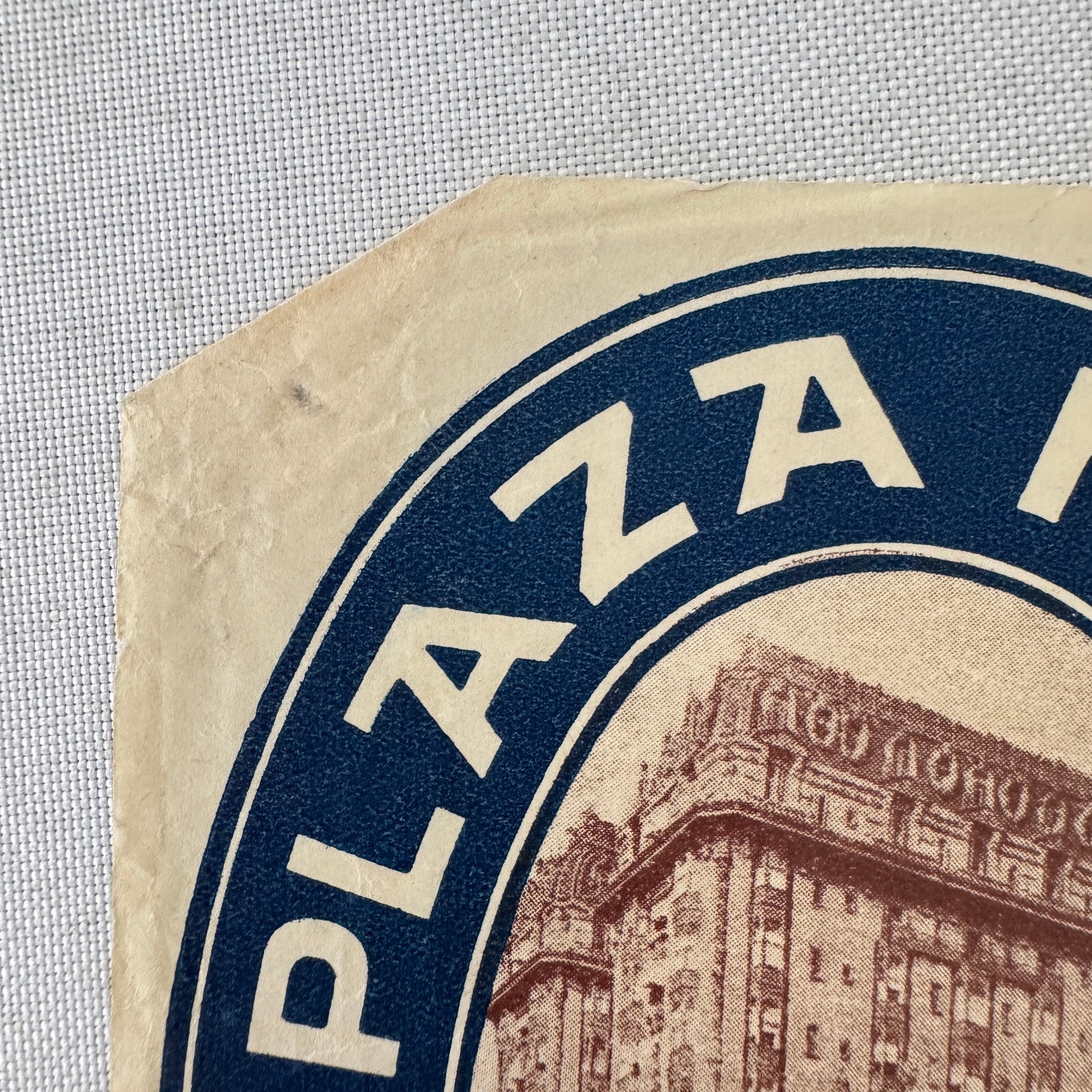 Vintage Hotel Travel Luggage Label Plaza Hotel Buenos Aires Argentina