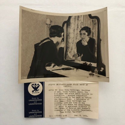 Press Photo Photograph Theater Actress Debutante 1934 Underwood & Underwood