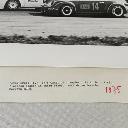 Porsche 911 Racing Photo Photograph 1975 Camel GT Al Holbert Peter Gregg 1975