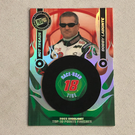 2004 Press Pass Hot Treads Tire Relic Card Bobby Labonte NASCAR