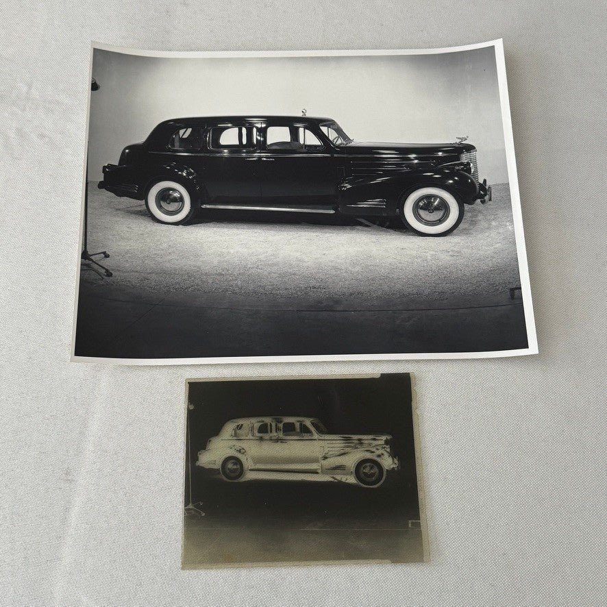Vintage Cadillac Car Photo NEGATIVE with Print Automobile