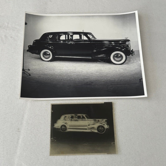 Vintage Cadillac Car Photo NEGATIVE with Print Automobile