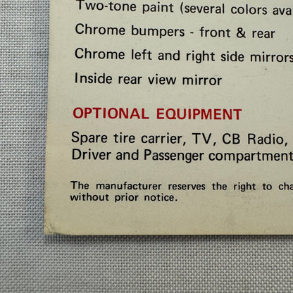 GMC Midas Conversion Van Sales Brochure Catalog