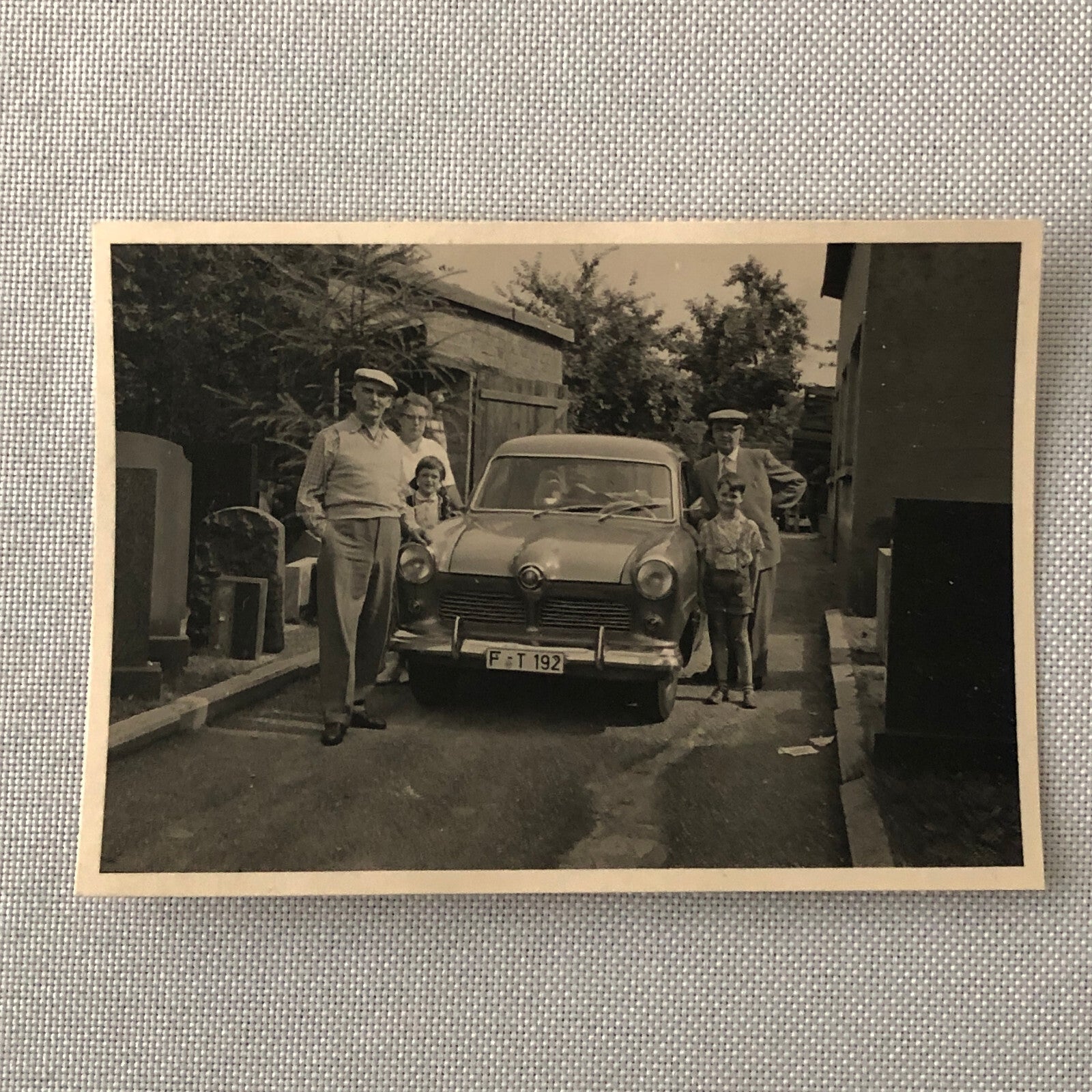 Vintage Photo Photograph Family with Classic Car - Tag AL22SM2