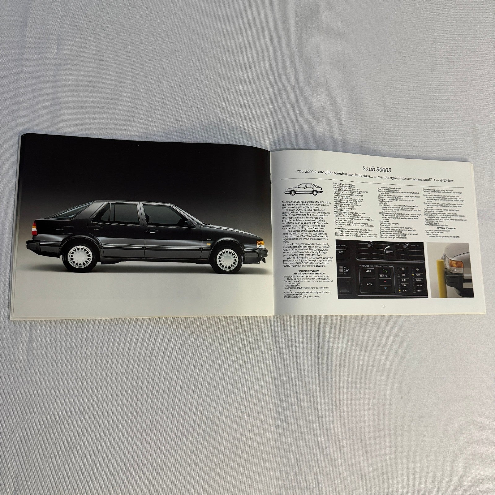 1988 Saab Military Sales Brochure Catalog Saab 900 Turbo 9000 900S Convertible