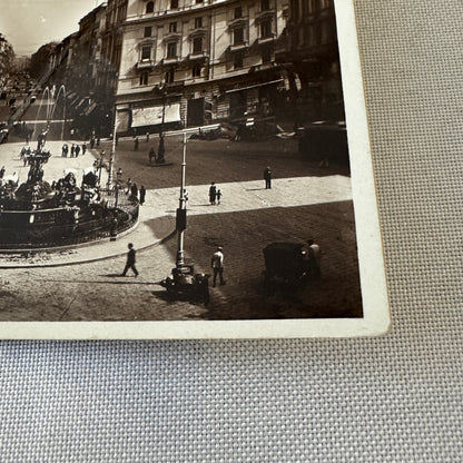 Vintage Italian Postcard Post Card Napoli Della Borsa Naples Italy Automobile