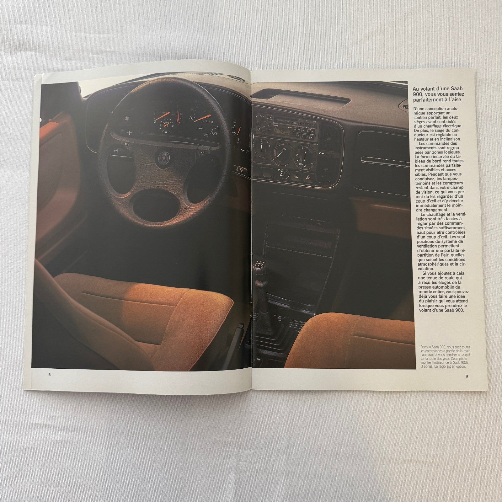 1988 Saab 900i 900 Turbo Car Sales Brochure Catalog Vintage FRENCH European