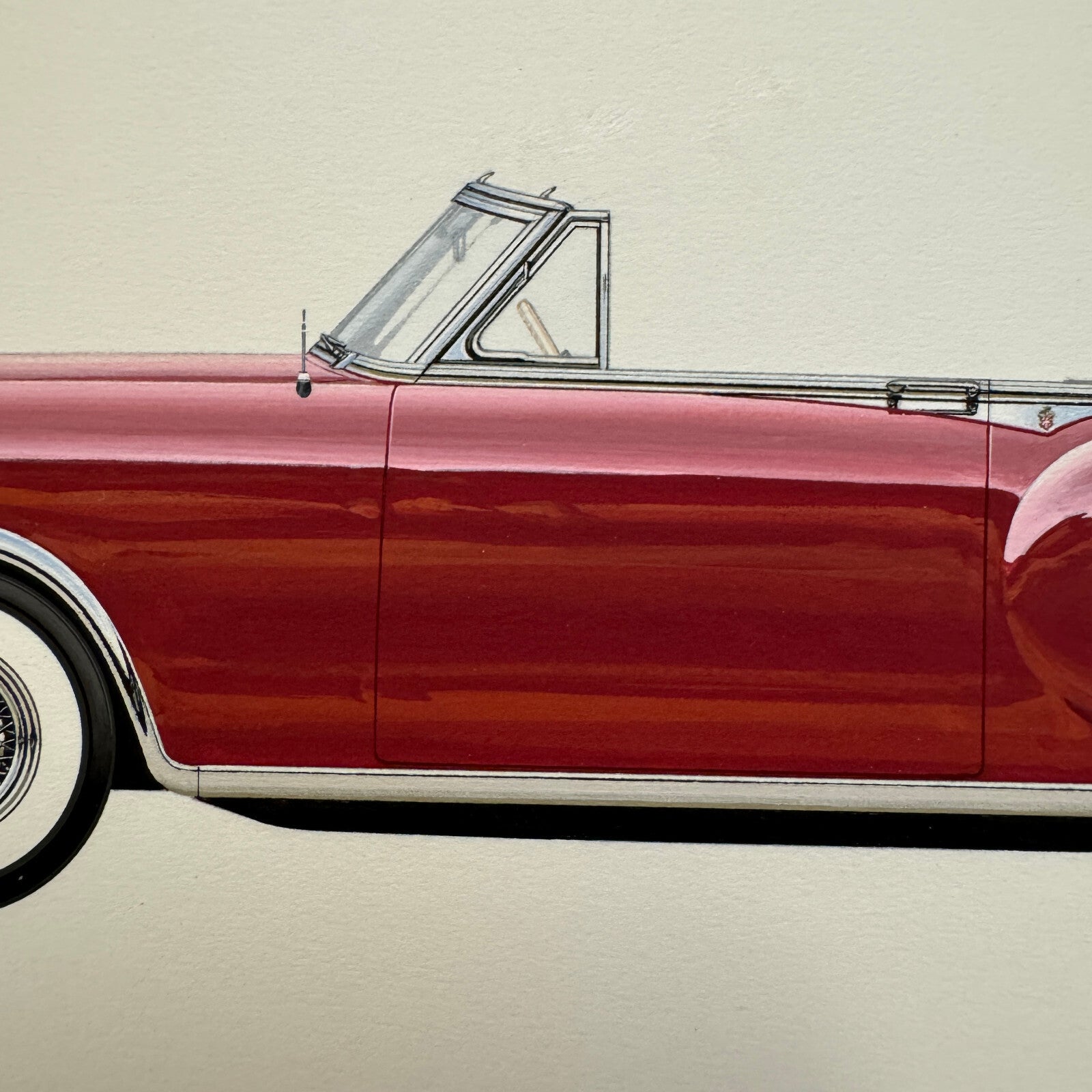 1953 Packard Caribbean Convertible Car Illustration Art Drawing Hand Drawn